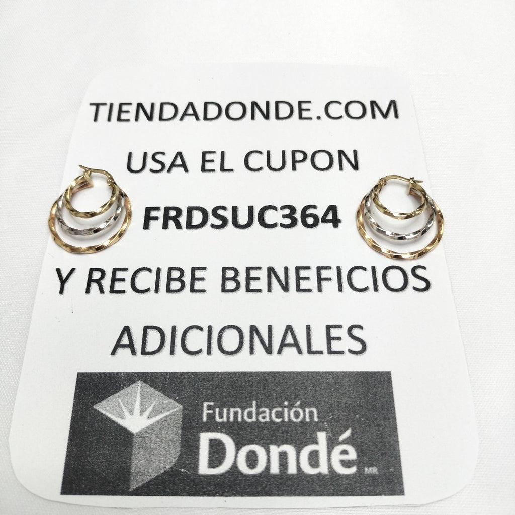 ARRACADAS PAR ORO COMBINADO 14 K 2,60 GRMS (SEMINUEVO)