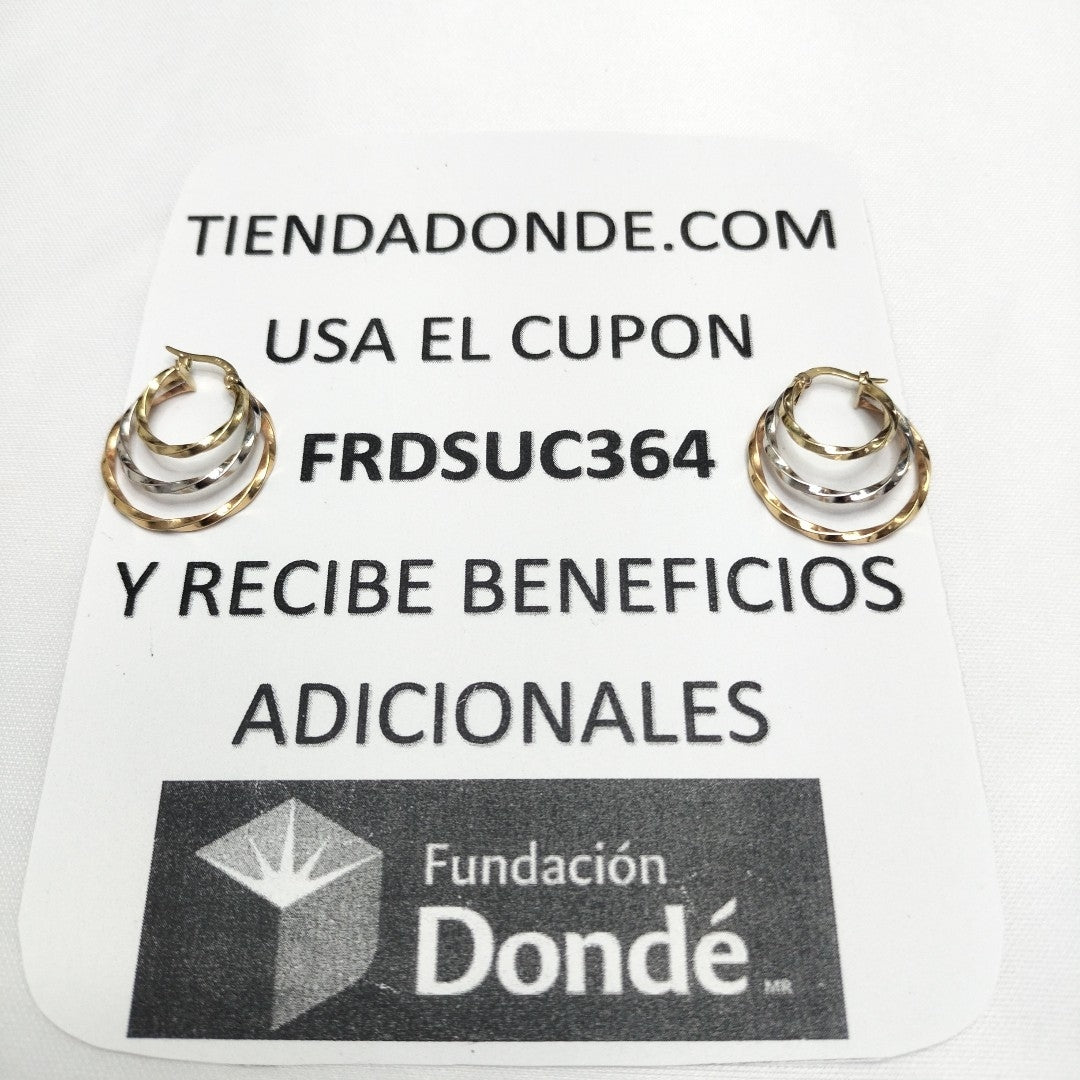 ARRACADAS PAR ORO COMBINADO 14 K 2,60 GRMS (SEMINUEVO)