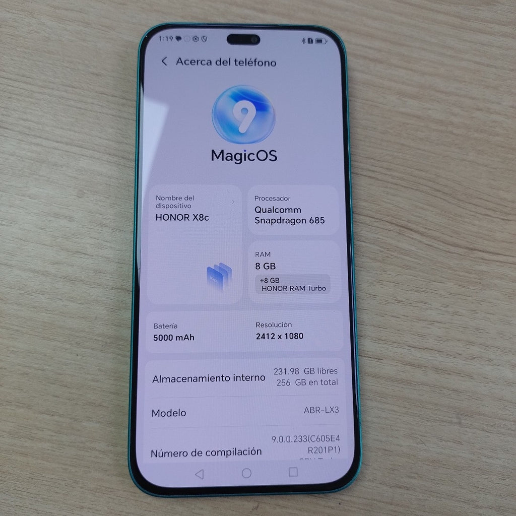 CELULAR HONOR X8C ABR-LX3 (2025) 256 GB 8 GB RAM (SEMINUEVO)