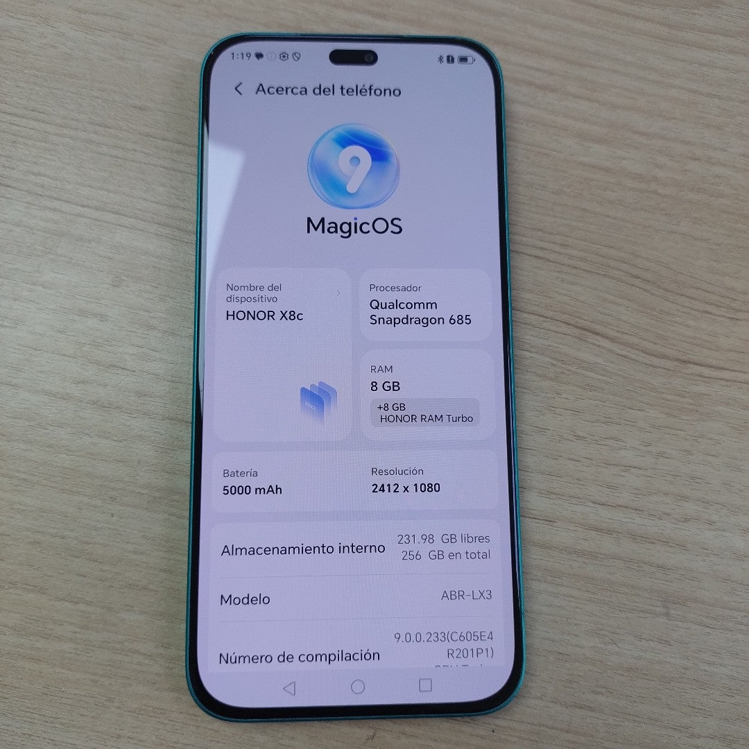 CELULAR HONOR X8C ABR-LX3 (2025) 256 GB 8 GB RAM (SEMINUEVO)