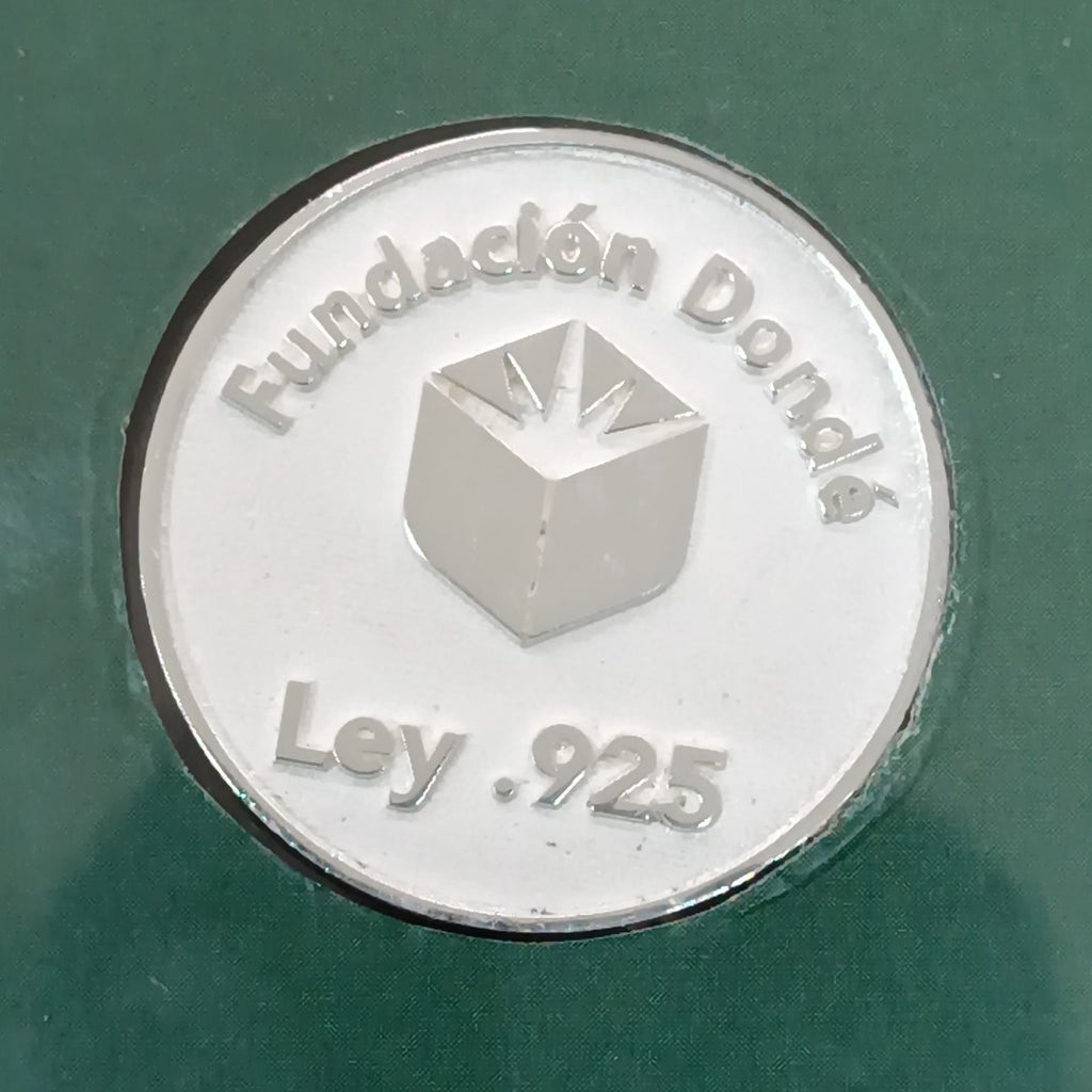 MEDALLA CONMEMORATIVA FRD FÚTBOL MOTIVO COLIBRI PLATA .925 8 GR (NUEVO)