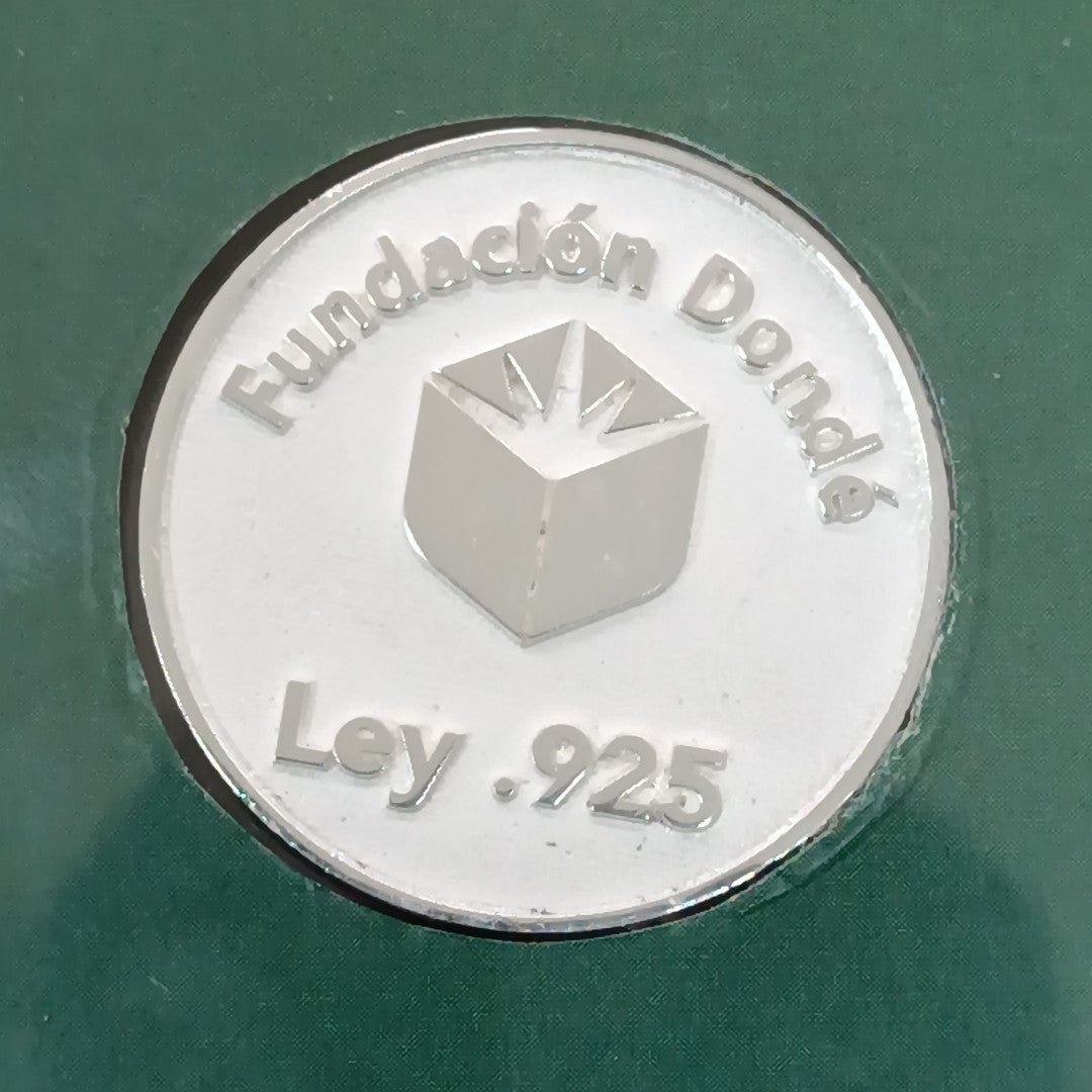 MEDALLA CONMEMORATIVA FRD FÚTBOL MOTIVO COLIBRI PLATA .925 8 GR (NUEVO)