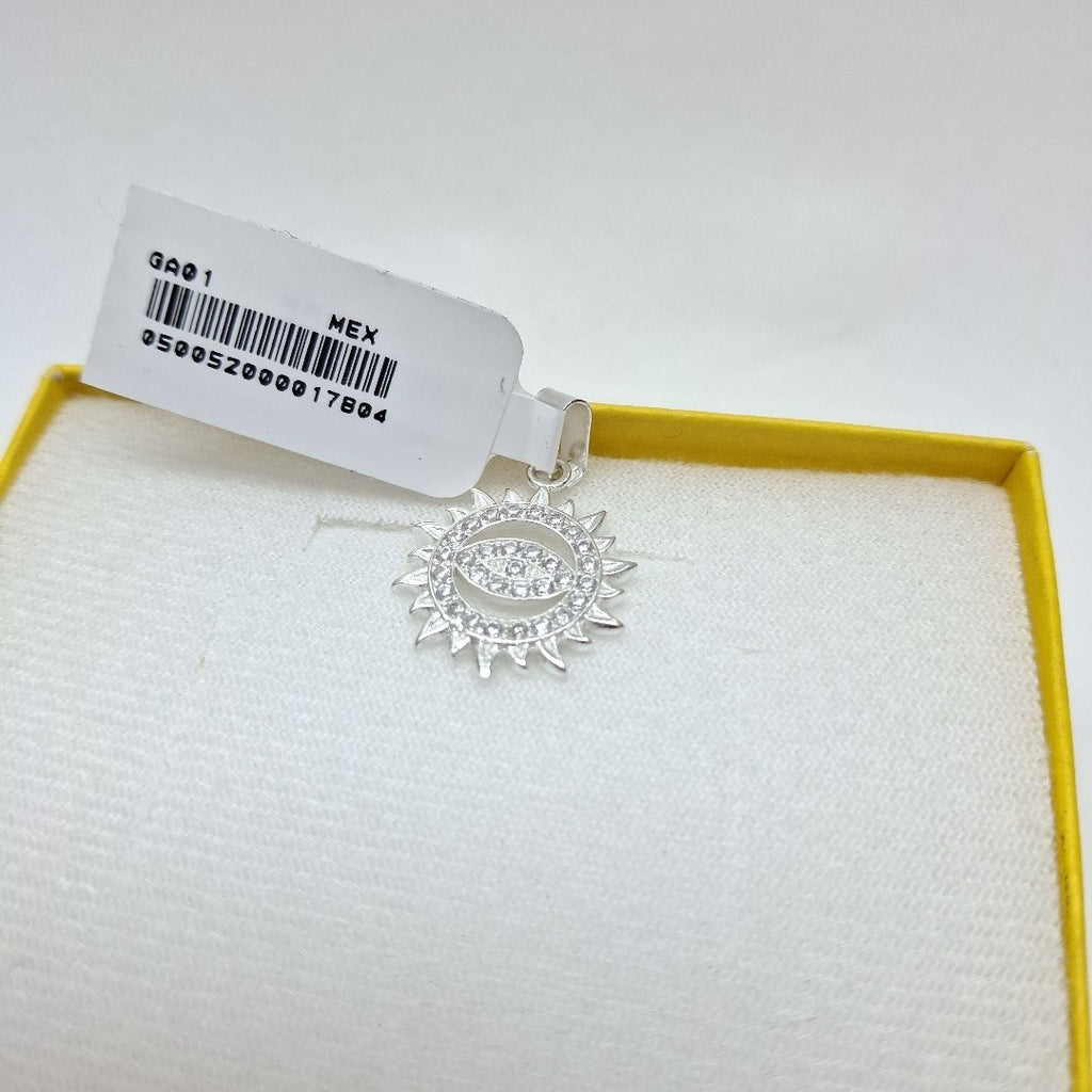 DIJE OJO MAGICO CON CIRCONIAS PLATA .925 2 GR (NUEVO)