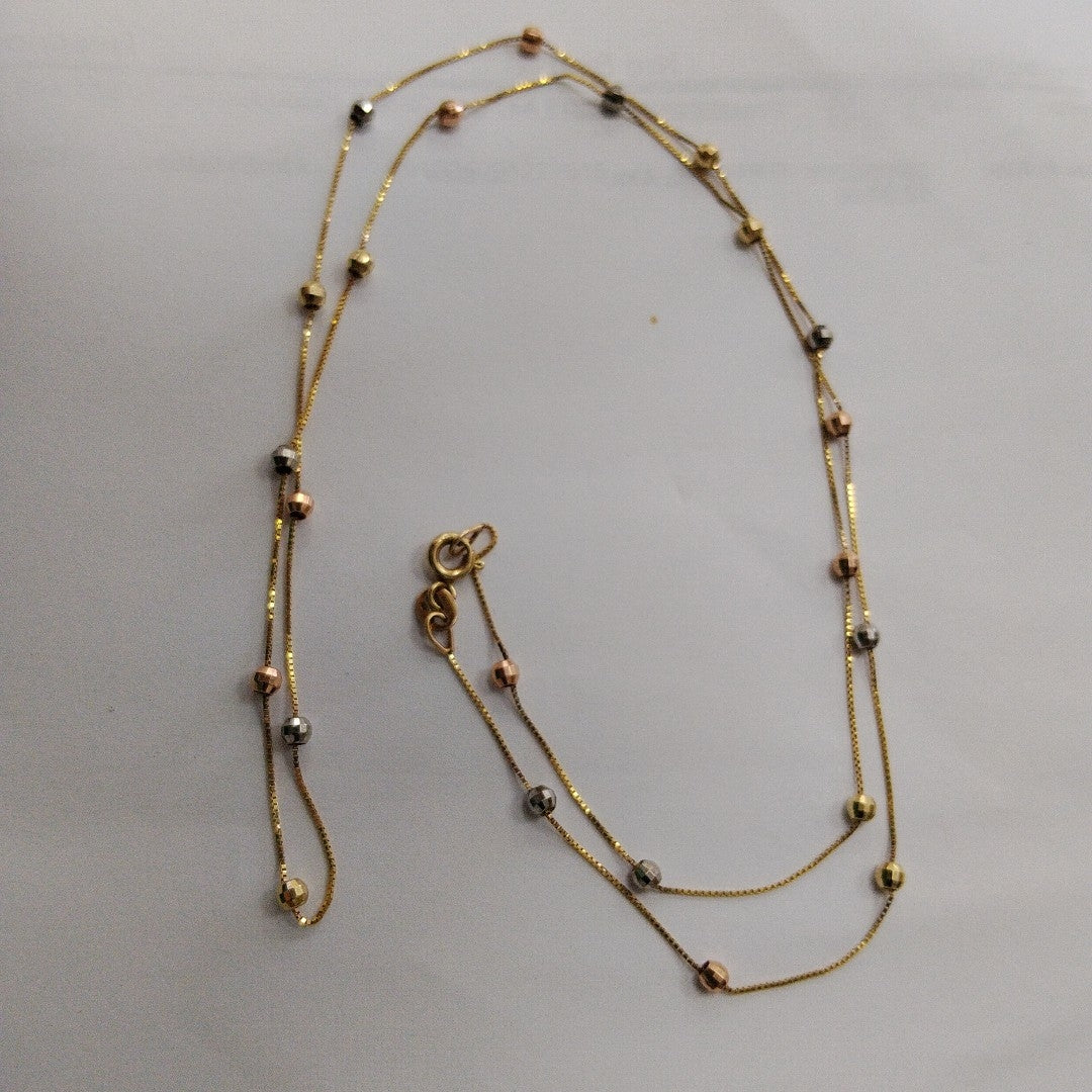 CADENA ORO, ORO COMBINADO 10 K 2.4 GRMS (SEMINUEVO)