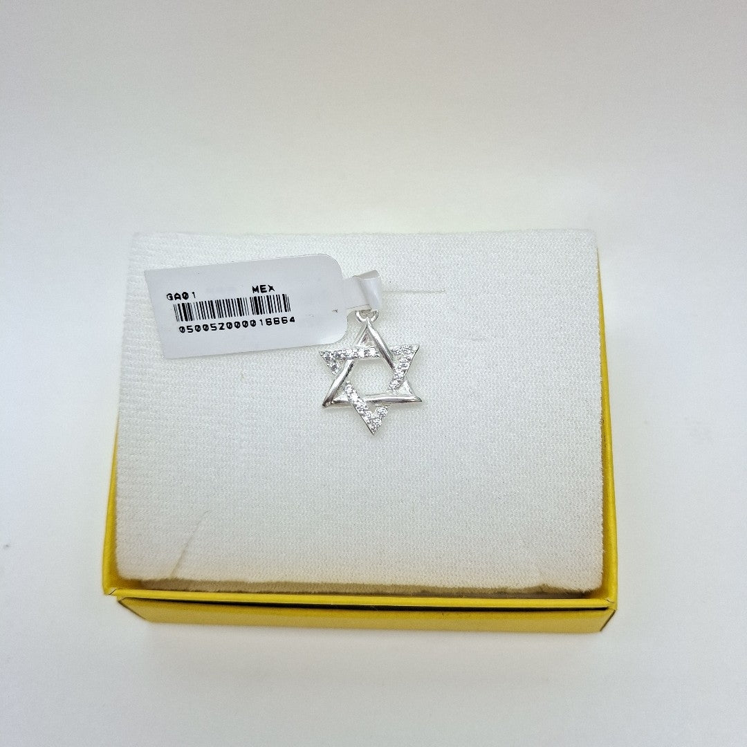 DIJE ESTRELLA DE DAVID C/CIRCONIAS PLATA .925 2.6 GR (NUEVO)