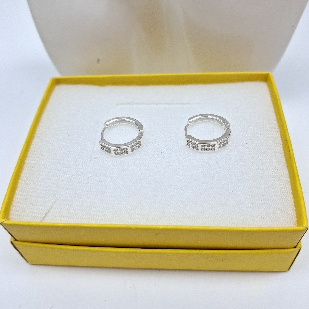 ARRACADAS C/CIRCONIAS PLATA .925 2.5 GR (NUEVO)