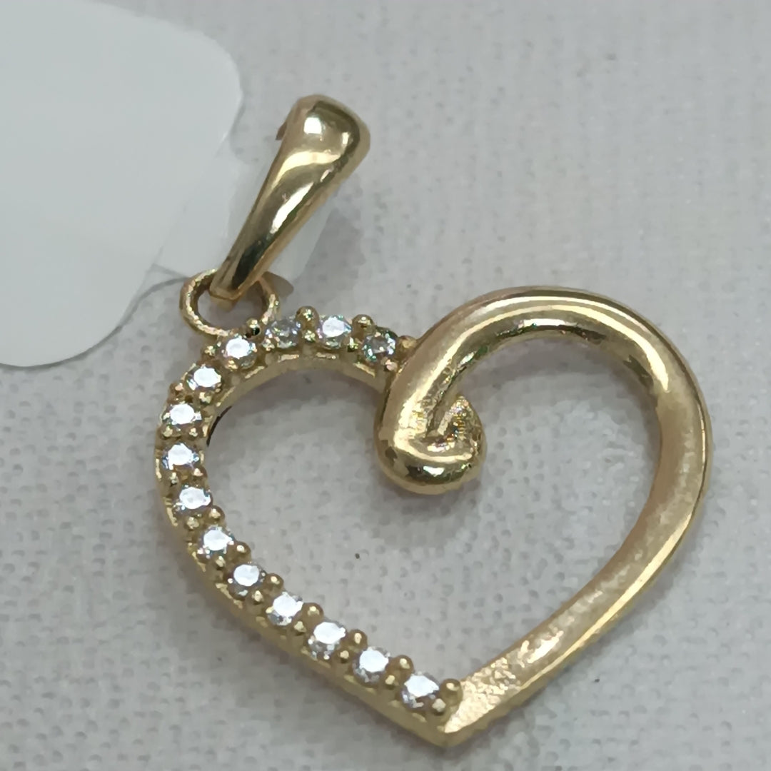 DIJES CORAZON C/CIRCONIA ORO 10K 1.4 GR (NUEVO)