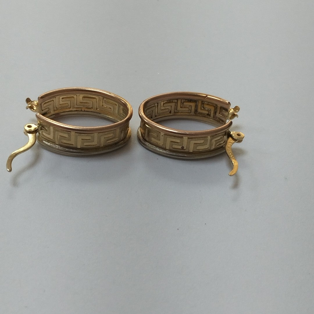 ARETES PAR ORO,ORO COMBINADO 14 K 4,20 GRMS (SEMINUEVO)