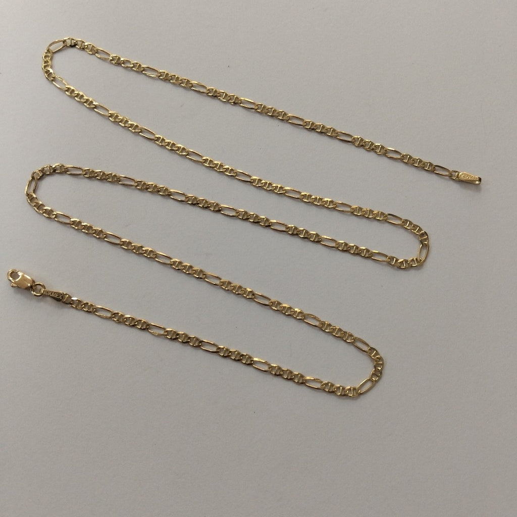 CADENAS TEJIDO FIGARO GUCHI ORO 10K 55 CM 5 GR (NUEVO)