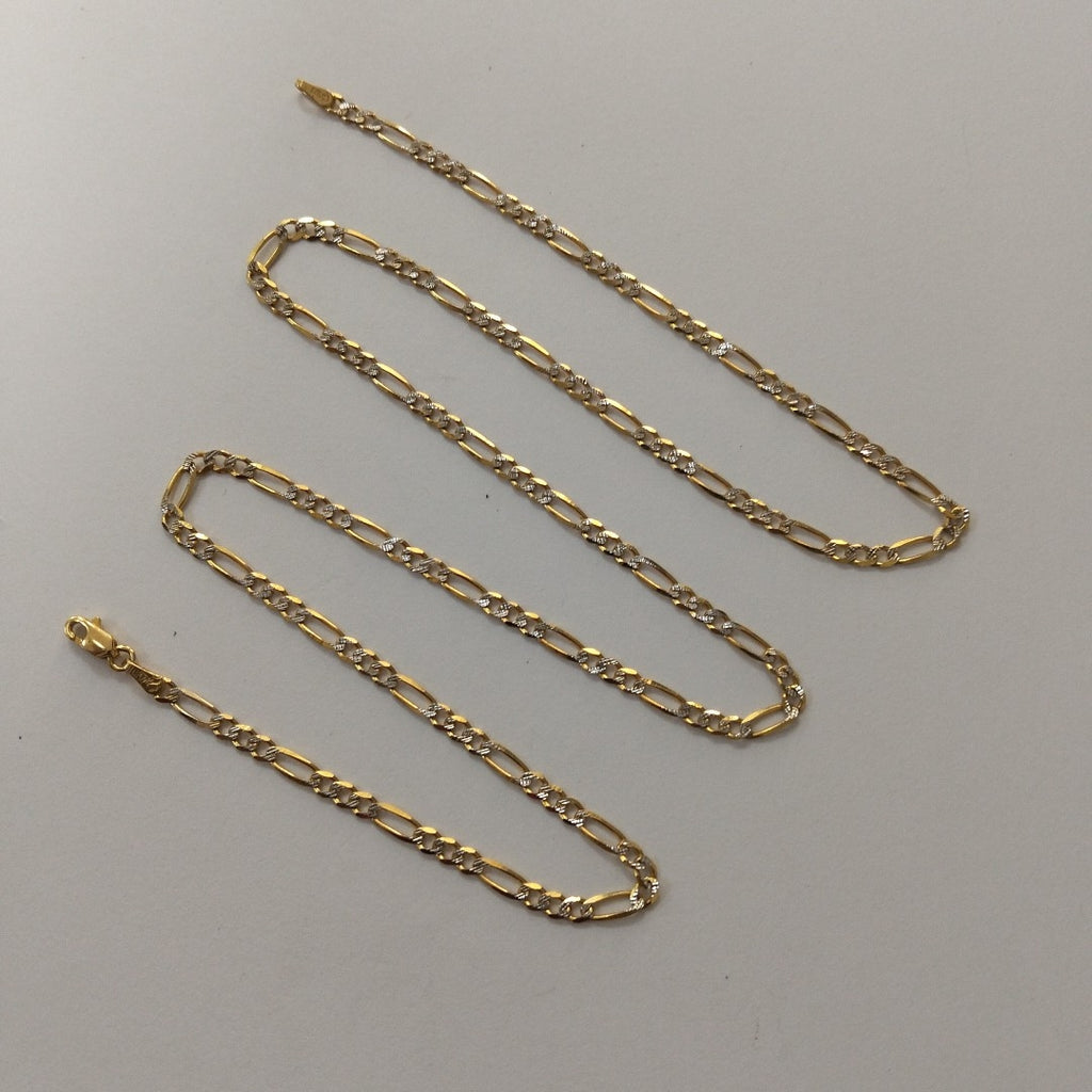 CADENAS TEJIDO 3X1 DIAMANTADO ORO 10K 60 CM 7 GR (NUEVO)