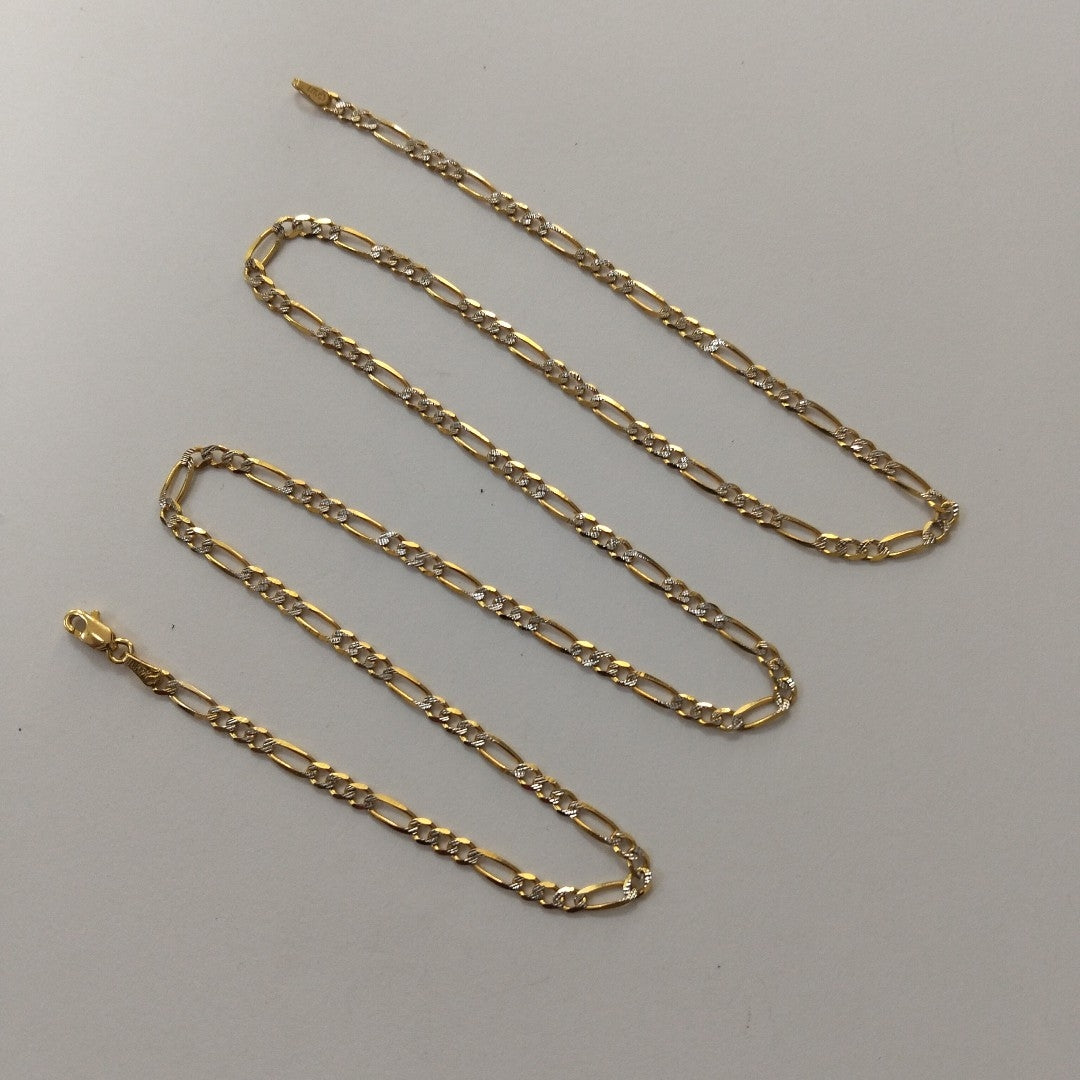 CADENAS TEJIDO 3X1 DIAMANTADO ORO 10K 60 CM 7 GR (NUEVO)
