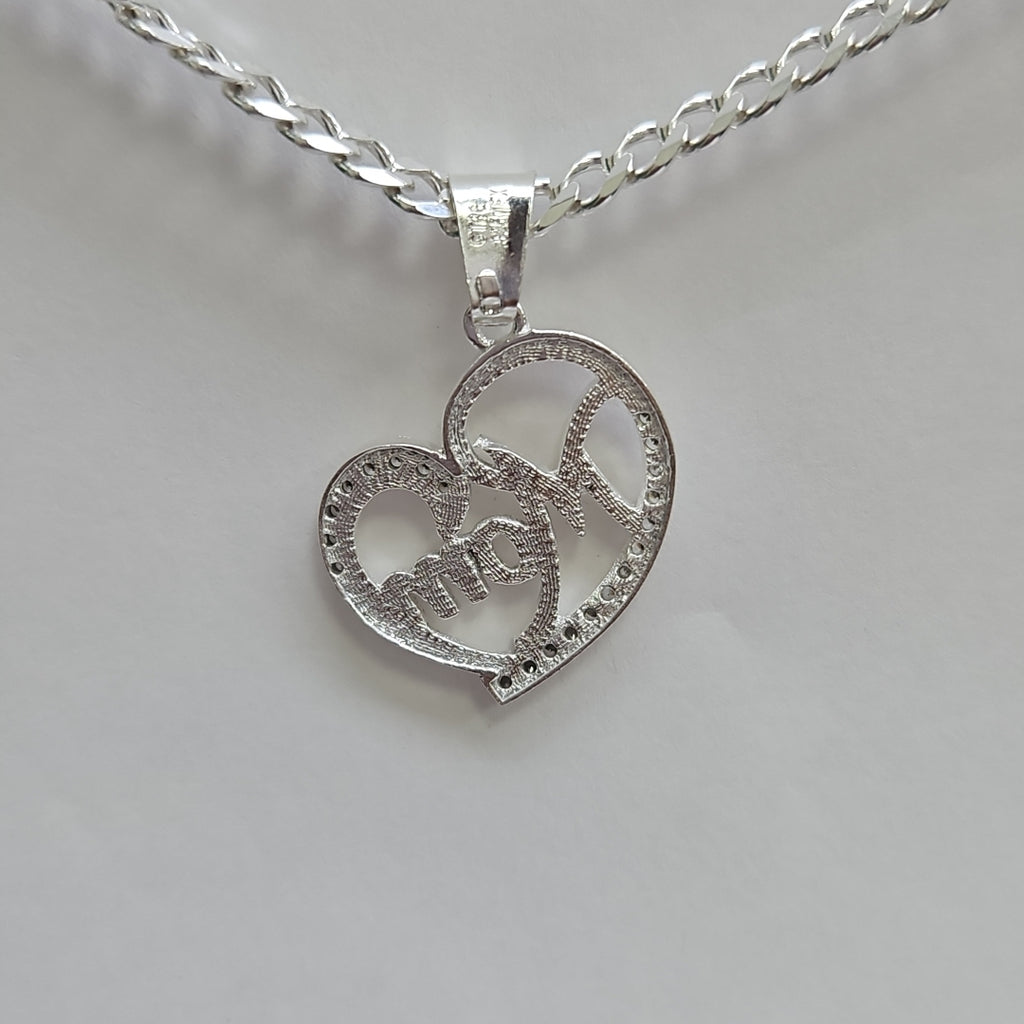 DIJE CORAZON C/CIRCONIAS PLATA .925 3.3 GR (NUEVO)