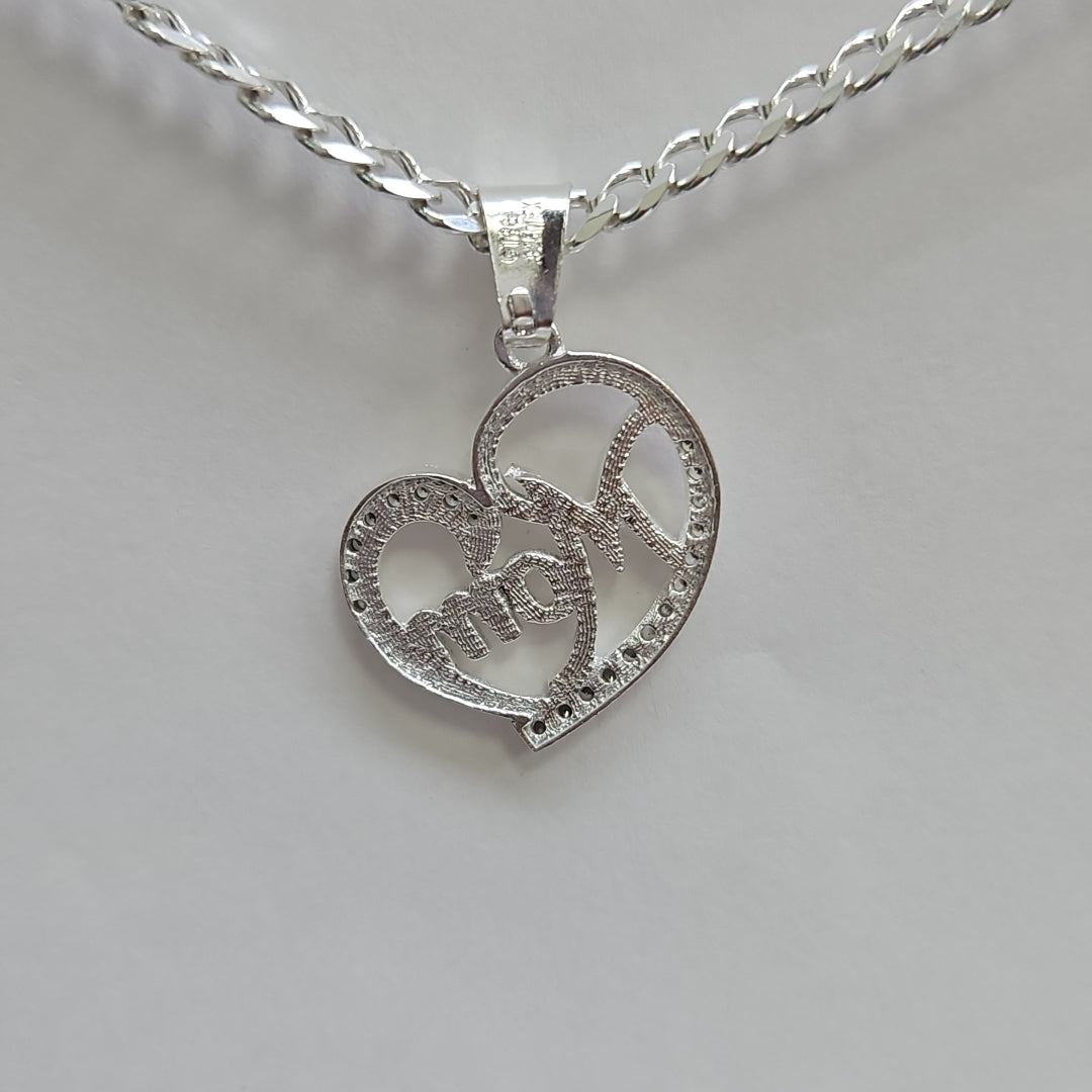 DIJE CORAZON C/CIRCONIAS PLATA .925 3.3 GR (NUEVO)