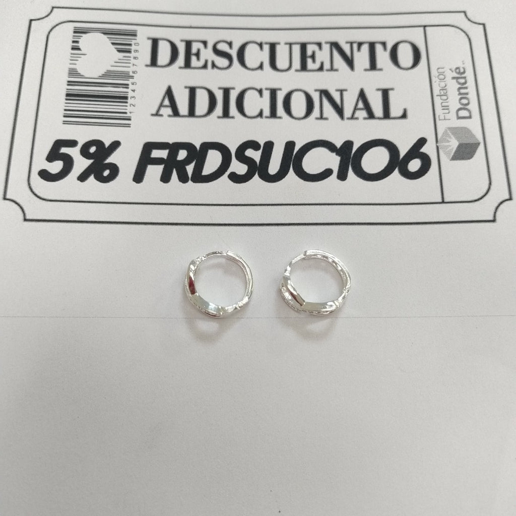 HUGGIES INFINITO CIRCONIAS PLATA .925 2.4 GR (NUEVO)