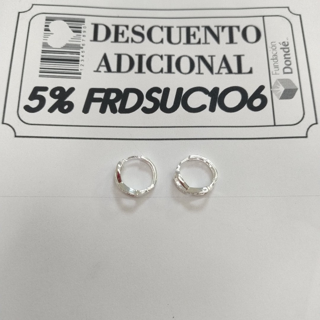 HUGGIES INFINITO CIRCONIAS PLATA .925 2.4 GR (NUEVO)