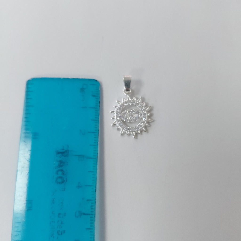 DIJE OJO MAGICO CON CIRCONIAS PLATA .925 2 GR (NUEVO)