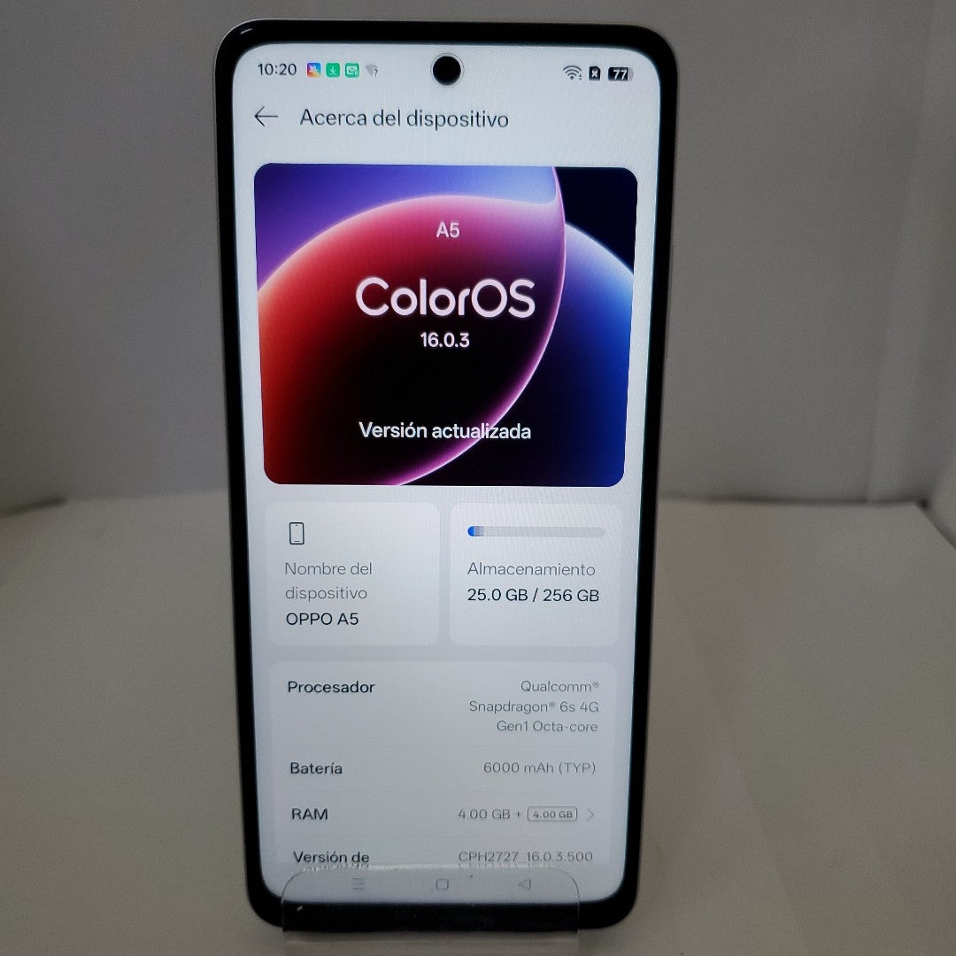 CELULAR OPPO A5 CPH2727 (2025) 256 GB 4 GB RAM (SEMINUEVO)