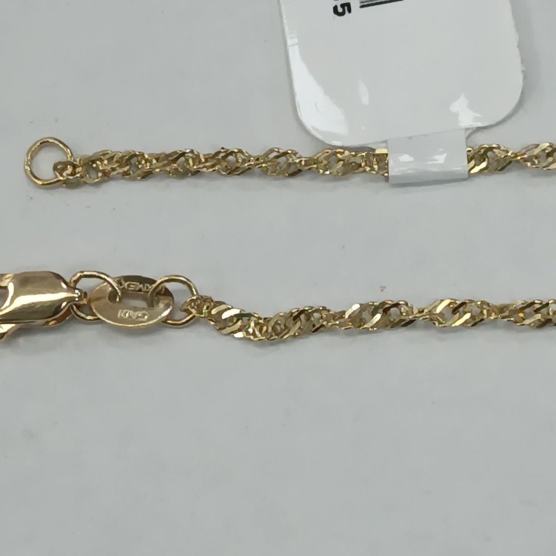 PULSERAS TEJIDO MEDIO TZL ORO 14K 18 CM 1.3 GR (NUEVO)