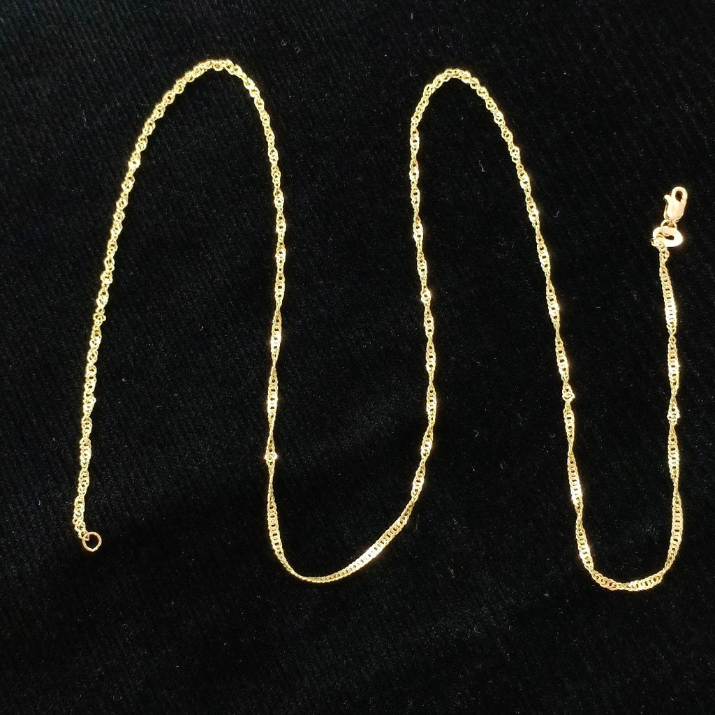 CADENAS TEJIDO MEDIO TZL ORO 14K 55 CM 3.1 GR (NUEVO)