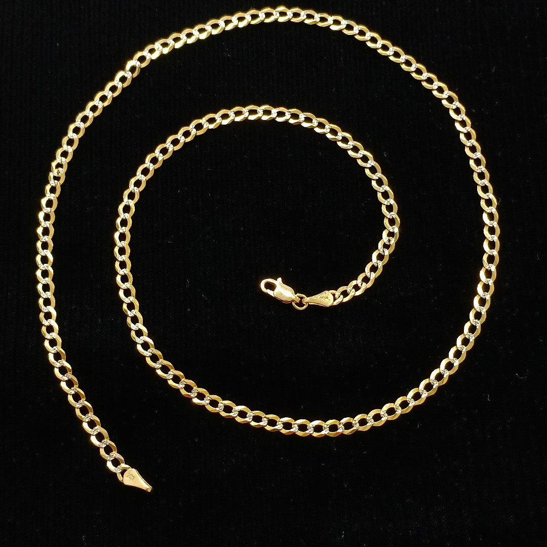 CADENAS BARBADA DIAMANTADA ORO 14K 55 CM 8.9 GR (NUEVO)
