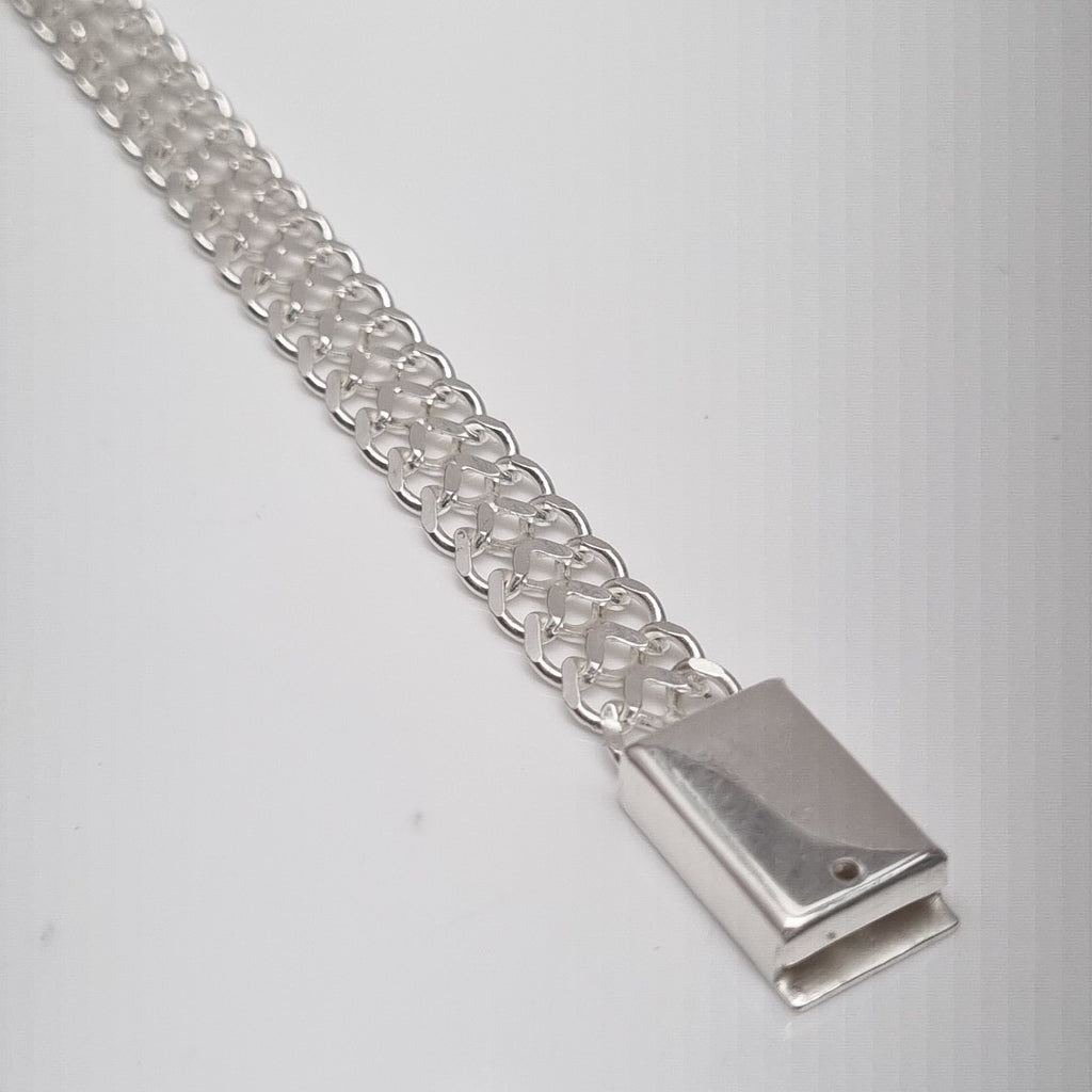 PULSERA TEJIDO CHINO PLATA .925 18 CM 7.6 GR (NUEVO)