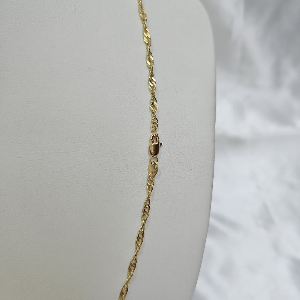 CADENAS TEJIDO MEDIO TZL ORO 14K 55 CM 4.9 GR (NUEVO)