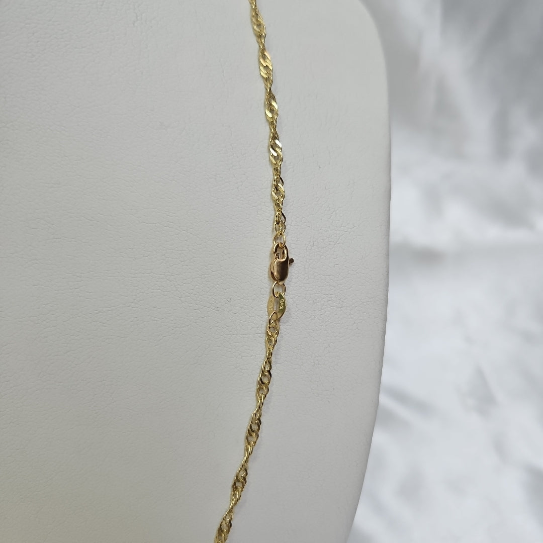 CADENAS TEJIDO MEDIO TZL ORO 14K 55 CM 4.9 GR (NUEVO)