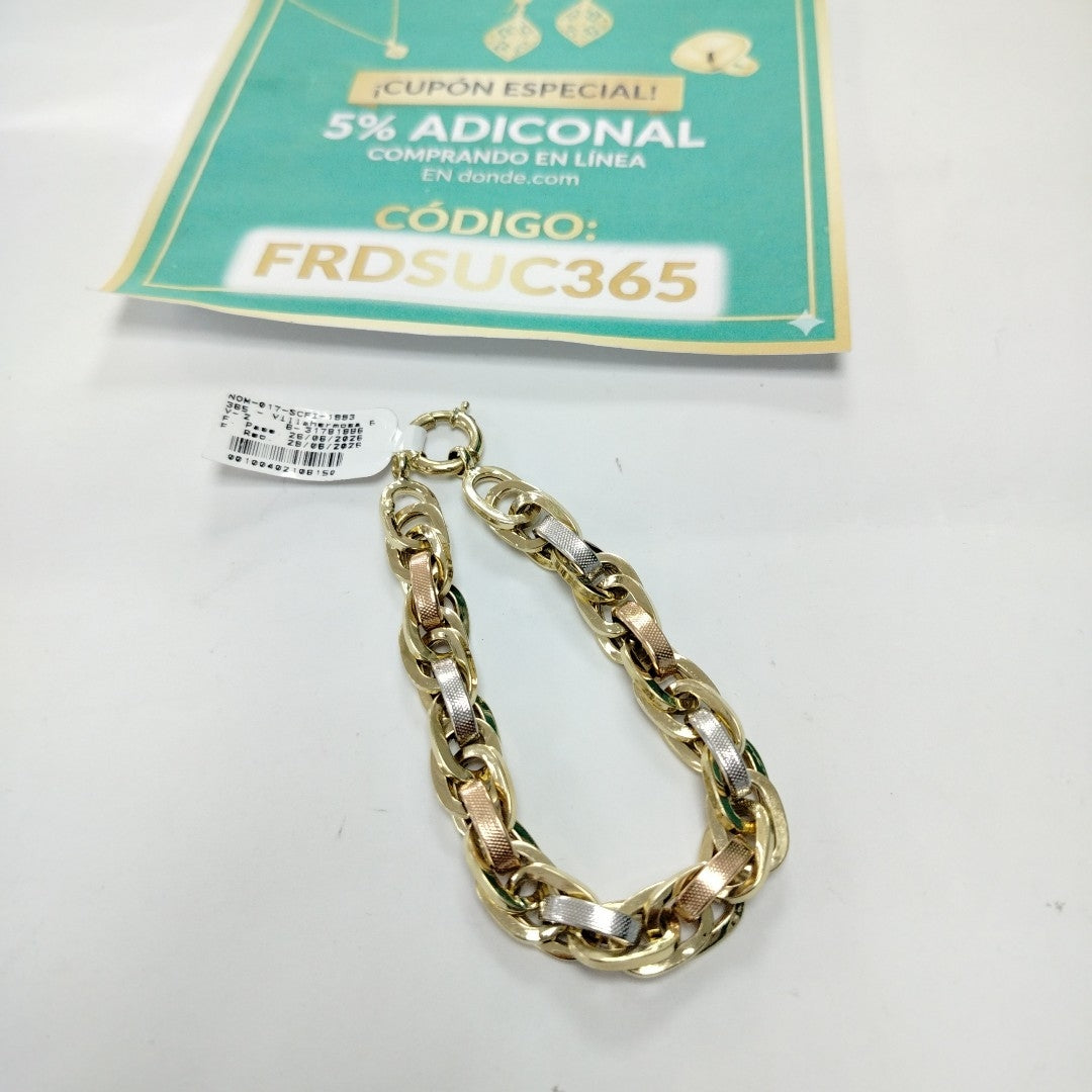 PULSERA ORO COMBINADO 14 K 14.3 GRMS (SEMINUEVO)