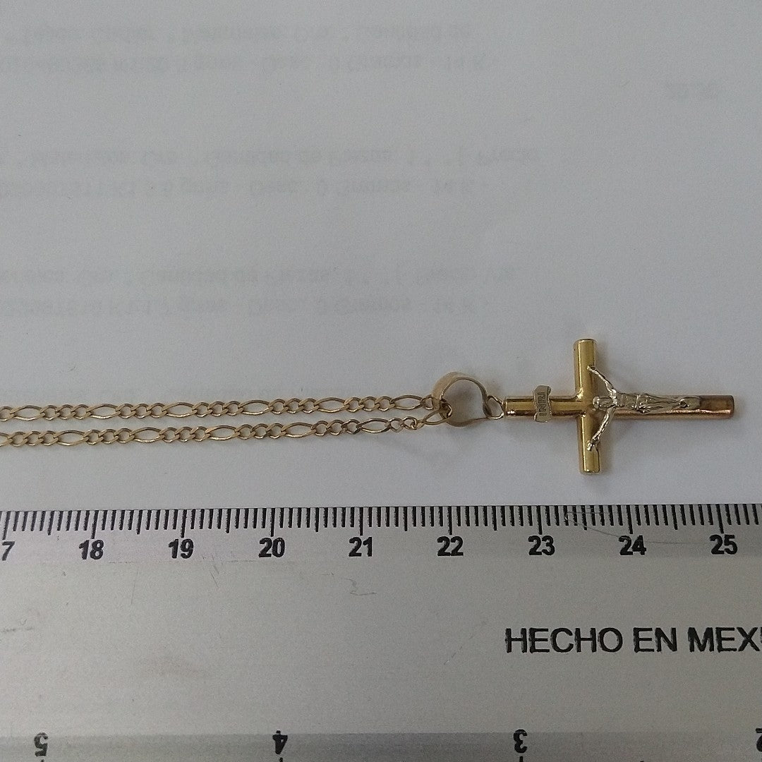 CADENA, CRUCIFIJO ORO, ORO COMBINADO 10 K 2.6 GRMS (SEMINUEVO)