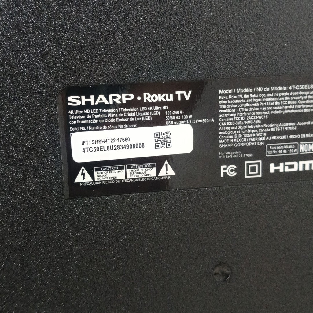 PANTALLA SHARP 4T-C50EL8UR 50" LED 4K (SEMINUEVO)