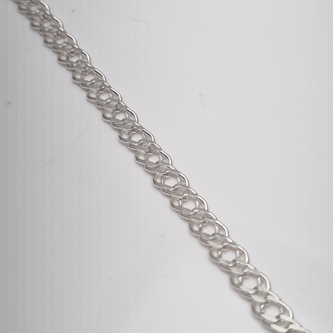 PULSERA DOBLE ESLABON PLATA .925 21 CM 3.63 GR (NUEVO)