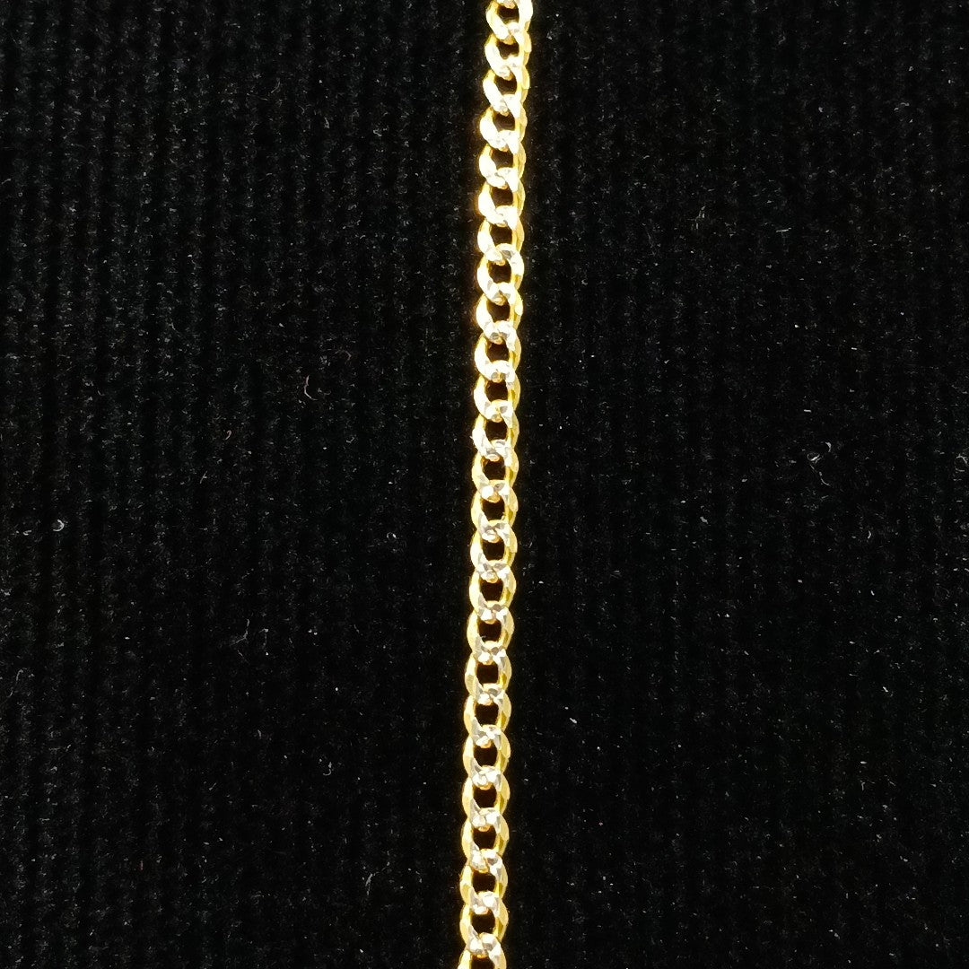 PULSERAS BARBADA DIAMANTADA ORO 14K 18 CM 2.1 GR (NUEVO)