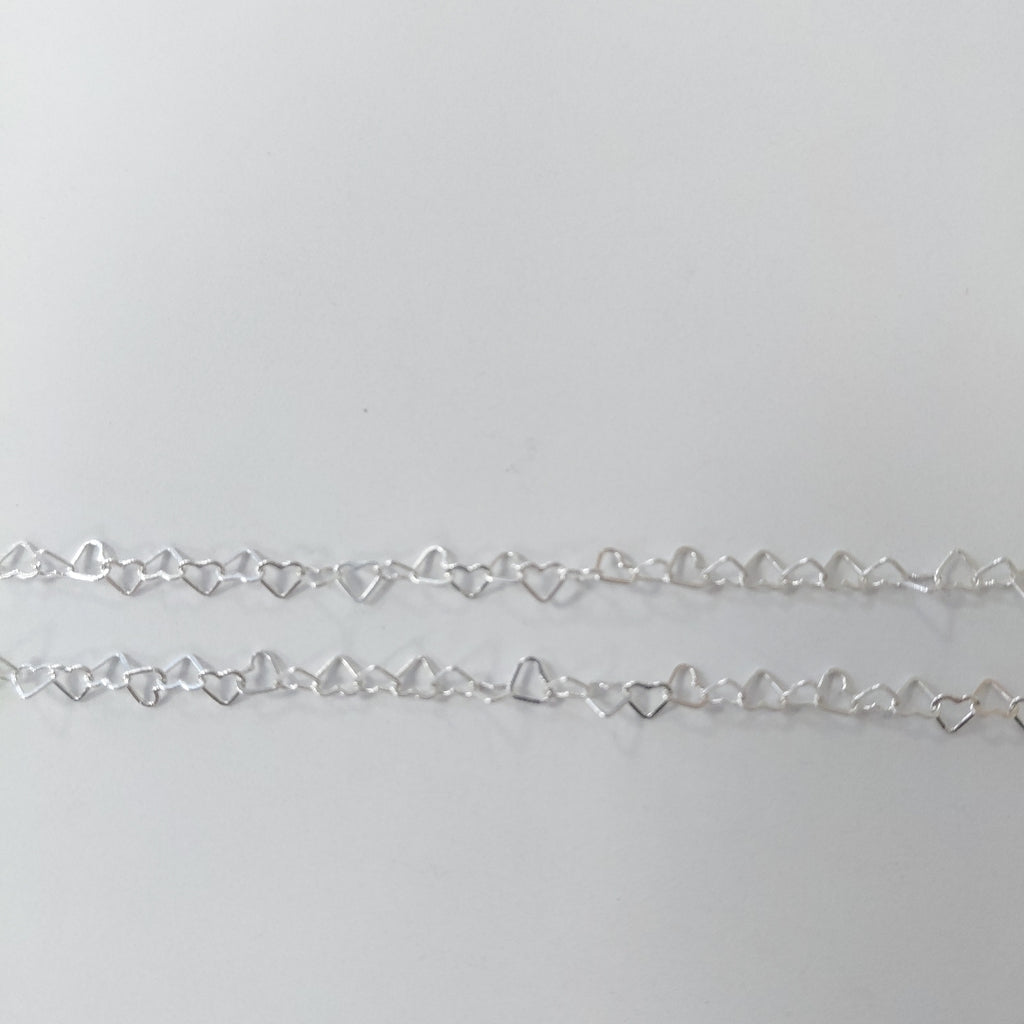 CADENA CORAZONES PLATA .925 50 CM 2.52 GR (NUEVO)
