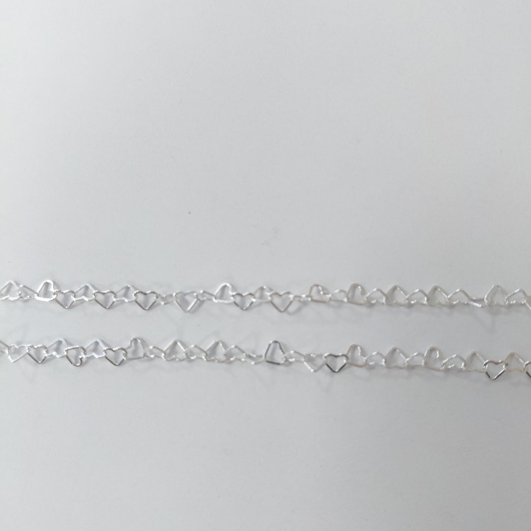 CADENA CORAZONES PLATA .925 50 CM 2.52 GR (NUEVO)