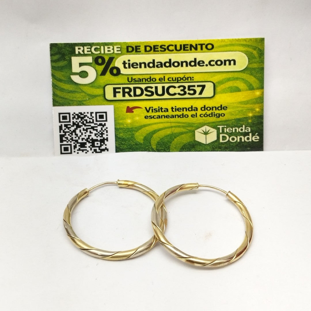 ARRACADAS PAR ORO,ORO COMBINADO 14 K 5,60 GRMS (SEMINUEVO)