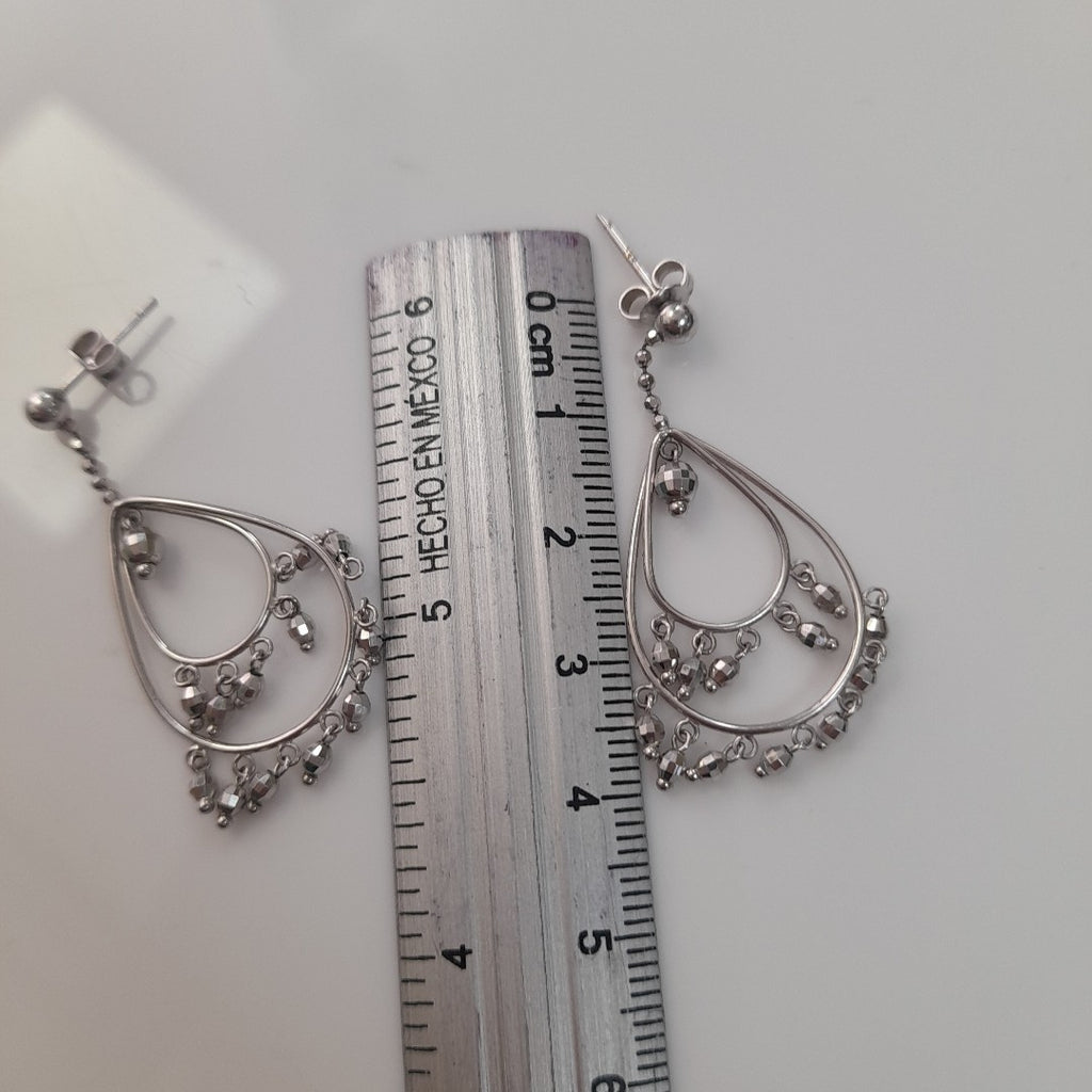 ARETES PAR ORO BLANCO 10 K 4,20 GRMS (SEMINUEVO)