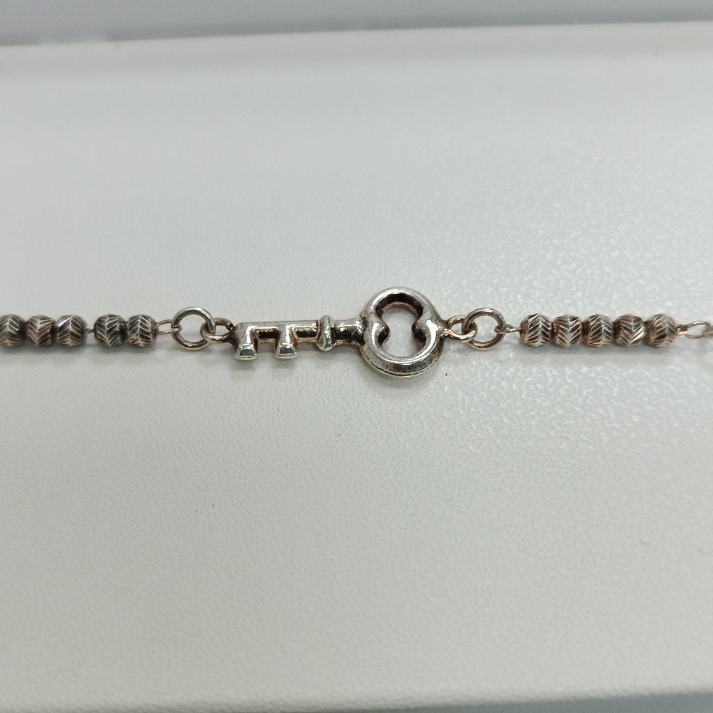 PULSERA TEJIDO LLAVE PLATA .925 18 CM 2.3 GR (NUEVO)