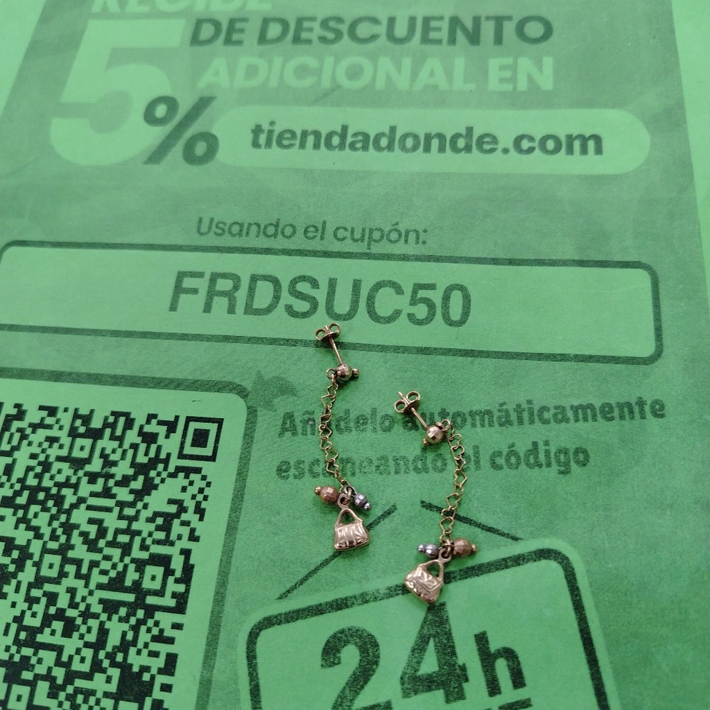 ARETES PAR ORO 14 K 2.6 GRMS (SEMINUEVO)
