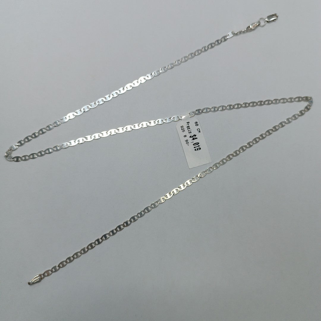 CADENA TEJIDO GUCHI PLATA .925 60 CM 8.9 GR (NUEVO)