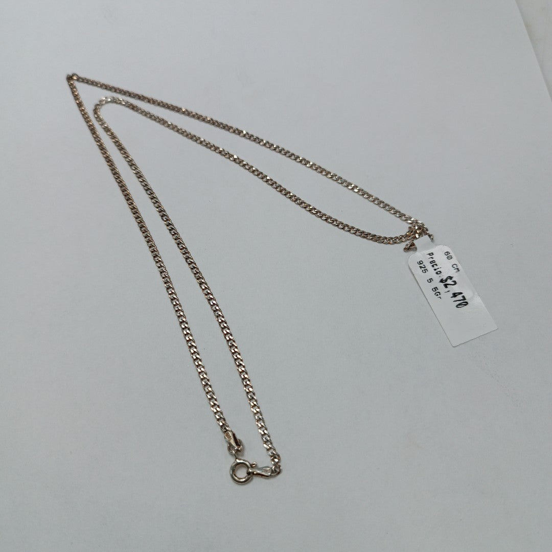CADENA TEJIDO BARBADO PLATA .925 60 CM 5.5 GR (NUEVO)