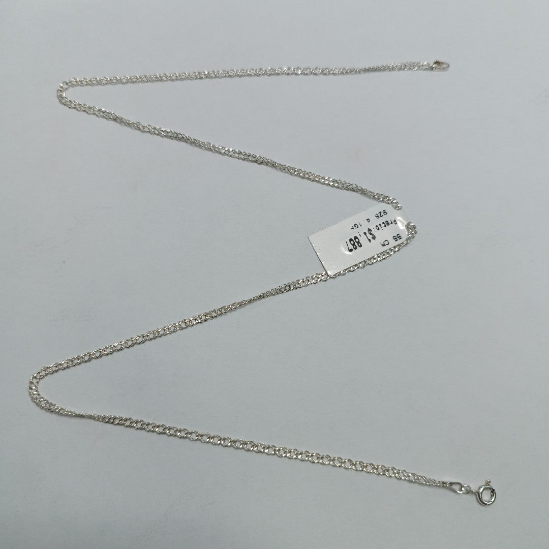 CADENA TEJIDO ESLABONES PLATA .925 55 CM 4.1 GR (NUEVO)