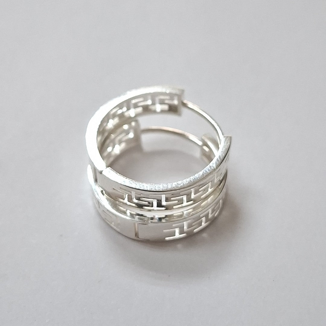 ARETES ARRACADAS GRECAS PLATA .925 4.13 GR (NUEVO)