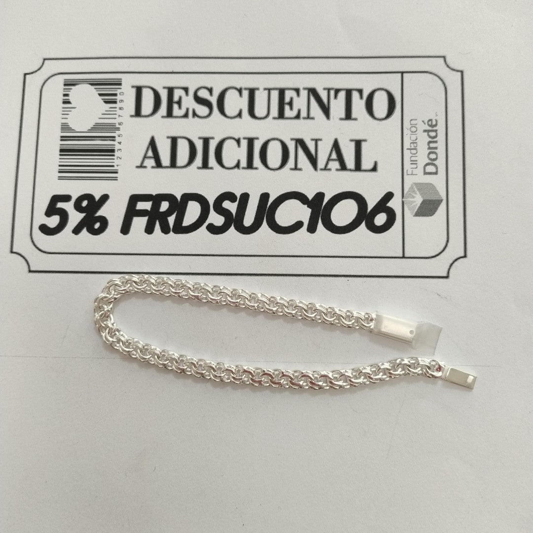 PULSERA TEJIDO CHINO PLATA .925 18 CM 8.4 GR (NUEVO)