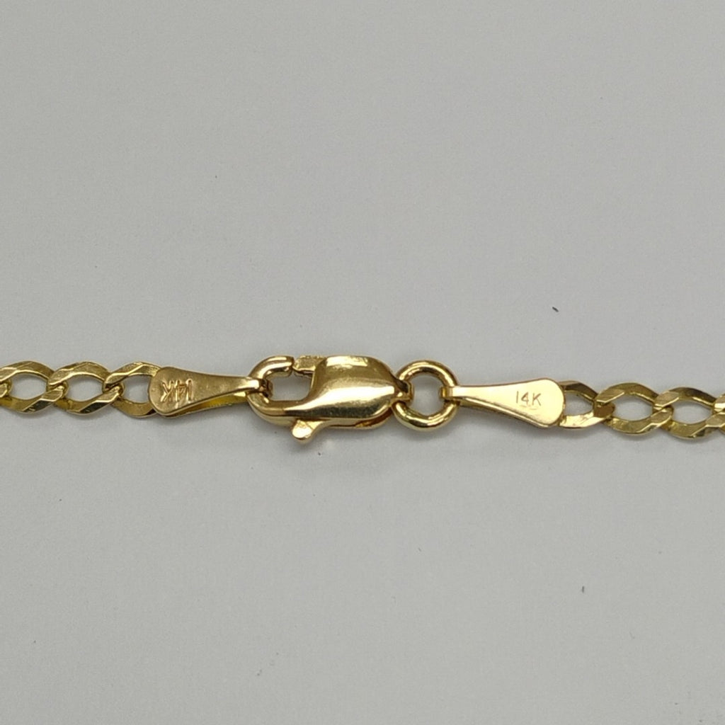 CADENAS TEJIDO BARBADA ORO 14K 60 CM 5.4 GR (NUEVO)