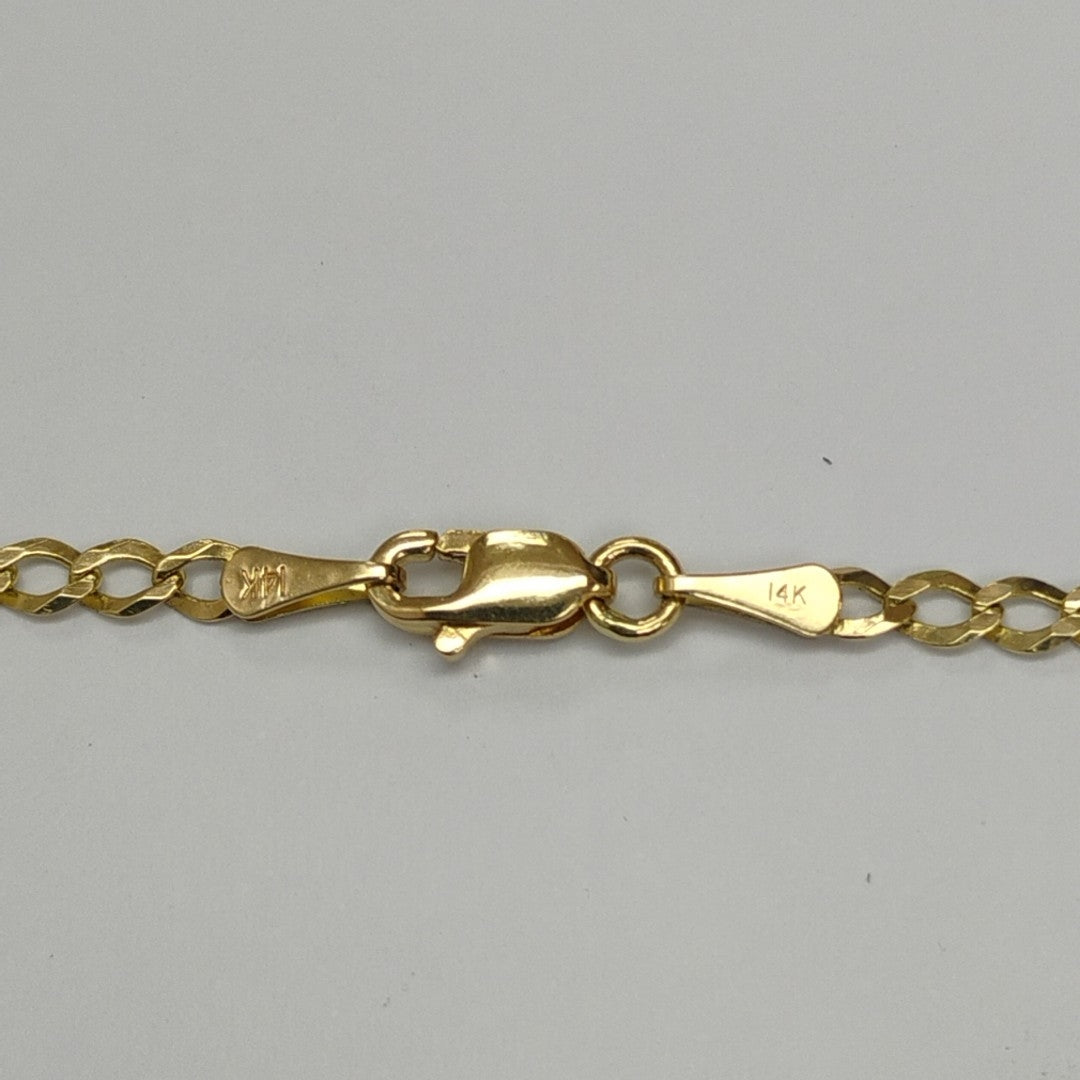CADENAS TEJIDO BARBADA ORO 14K 60 CM 5.4 GR (NUEVO)