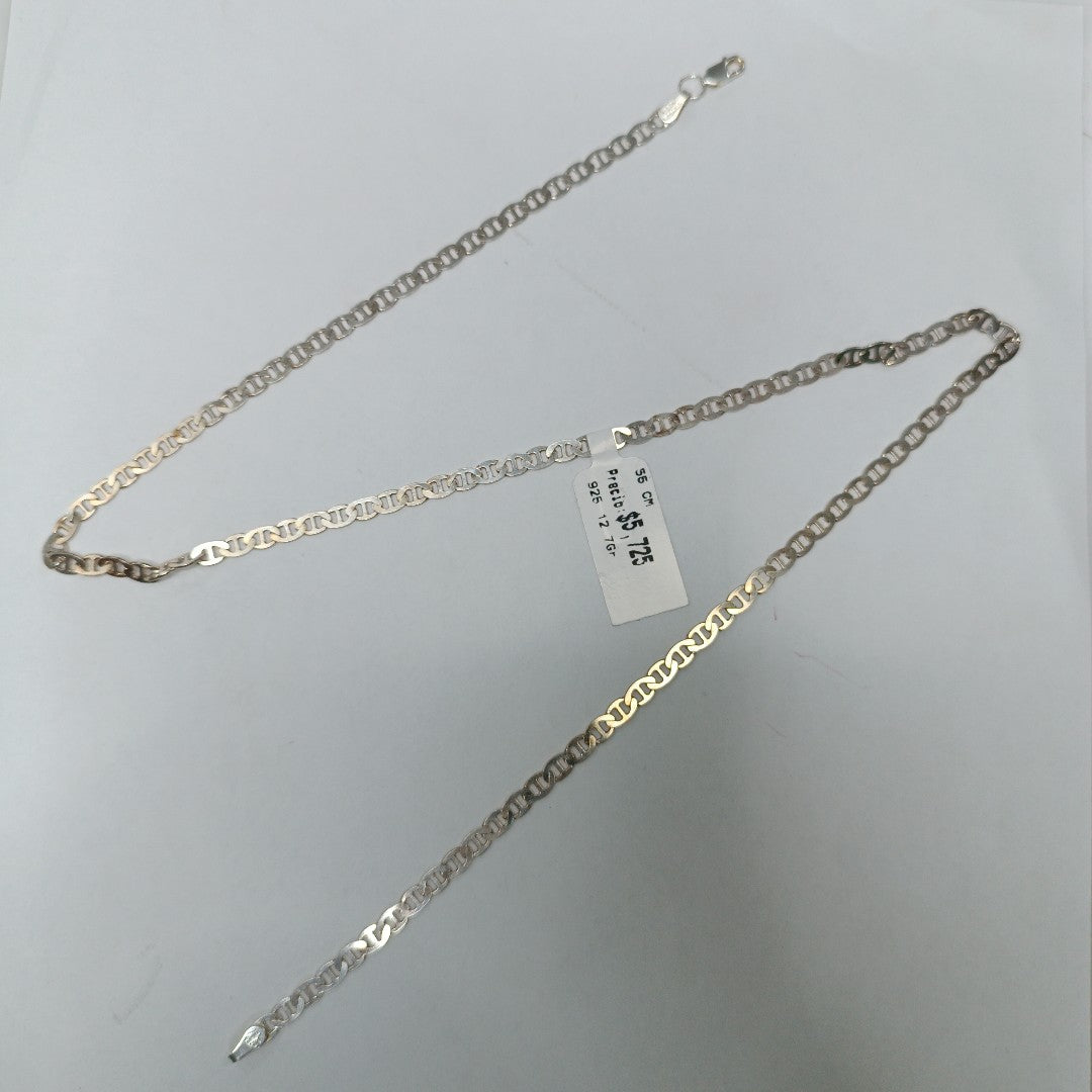 CADENA TEJIDO GUCHI PLATA .925 55 CM 12.7 GR (NUEVO)