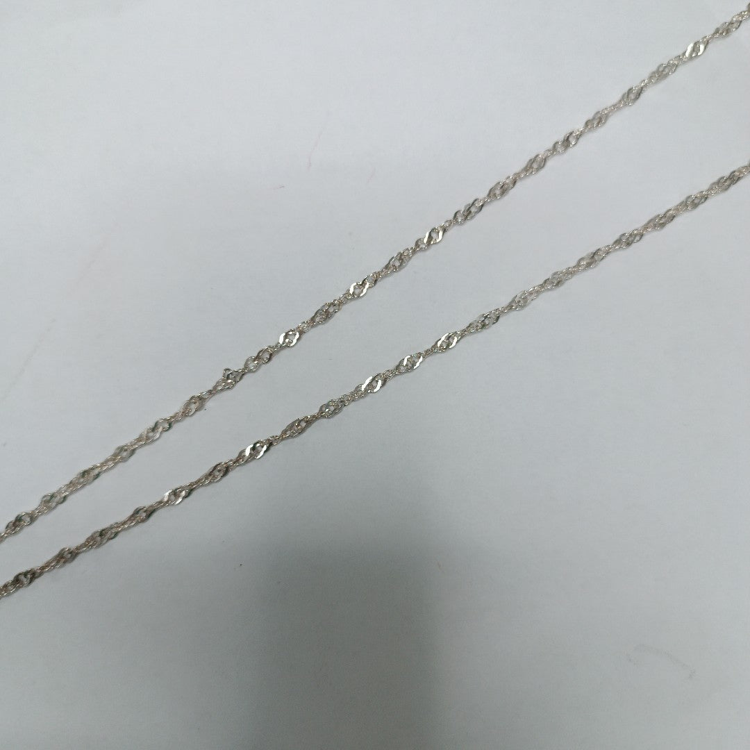 CADENA TEJIDO MEDIO TORZAL PLATA .925 55 CM 5.6 GR (NUEVO)