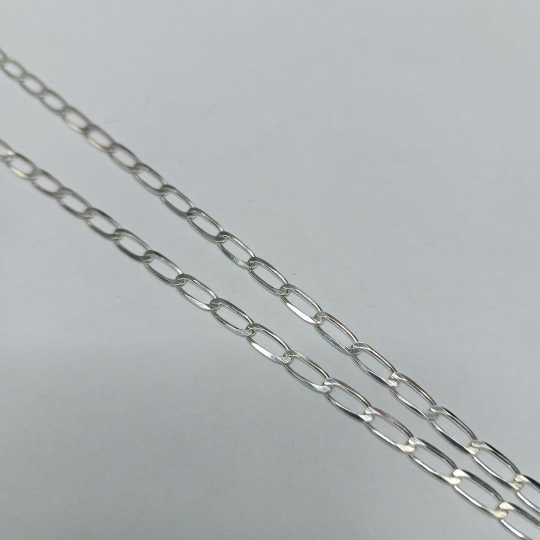 CADENA TEJIDO ESLABONES PLATA .925 55 CM 10.4 GR (NUEVO)