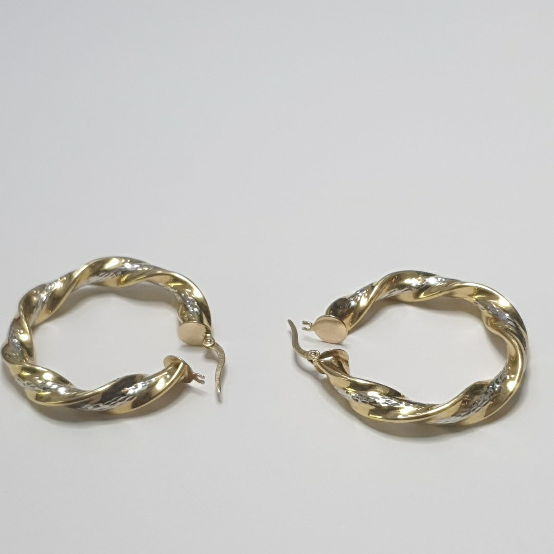 ARRACADAS PAR ORO COMBINADO 14 K 5,00 GRMS (SEMINUEVO)