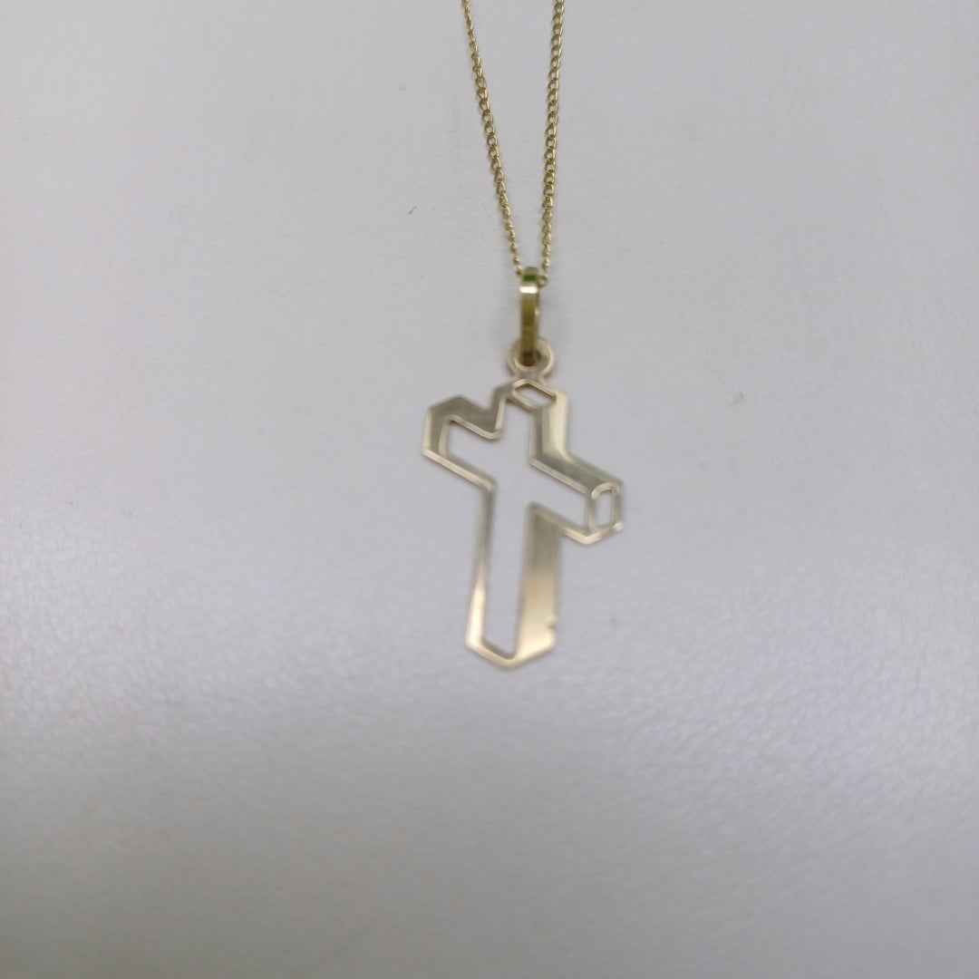 CADENA, CRUZ, DIJE ORO 14 K 1 GRMS (SEMINUEVO)